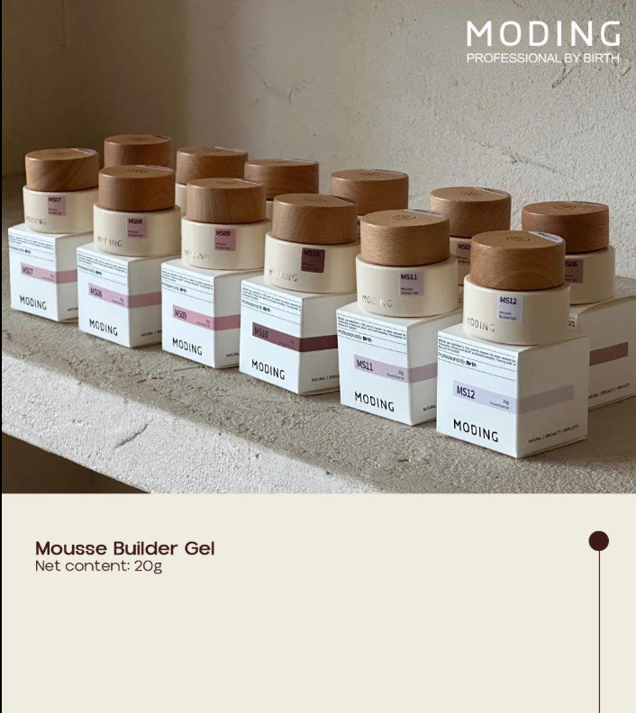 “Set Profesional MODING sin HEMA ni TPO – 12 Geles Constructores + Moldes + tablero de Muestras”