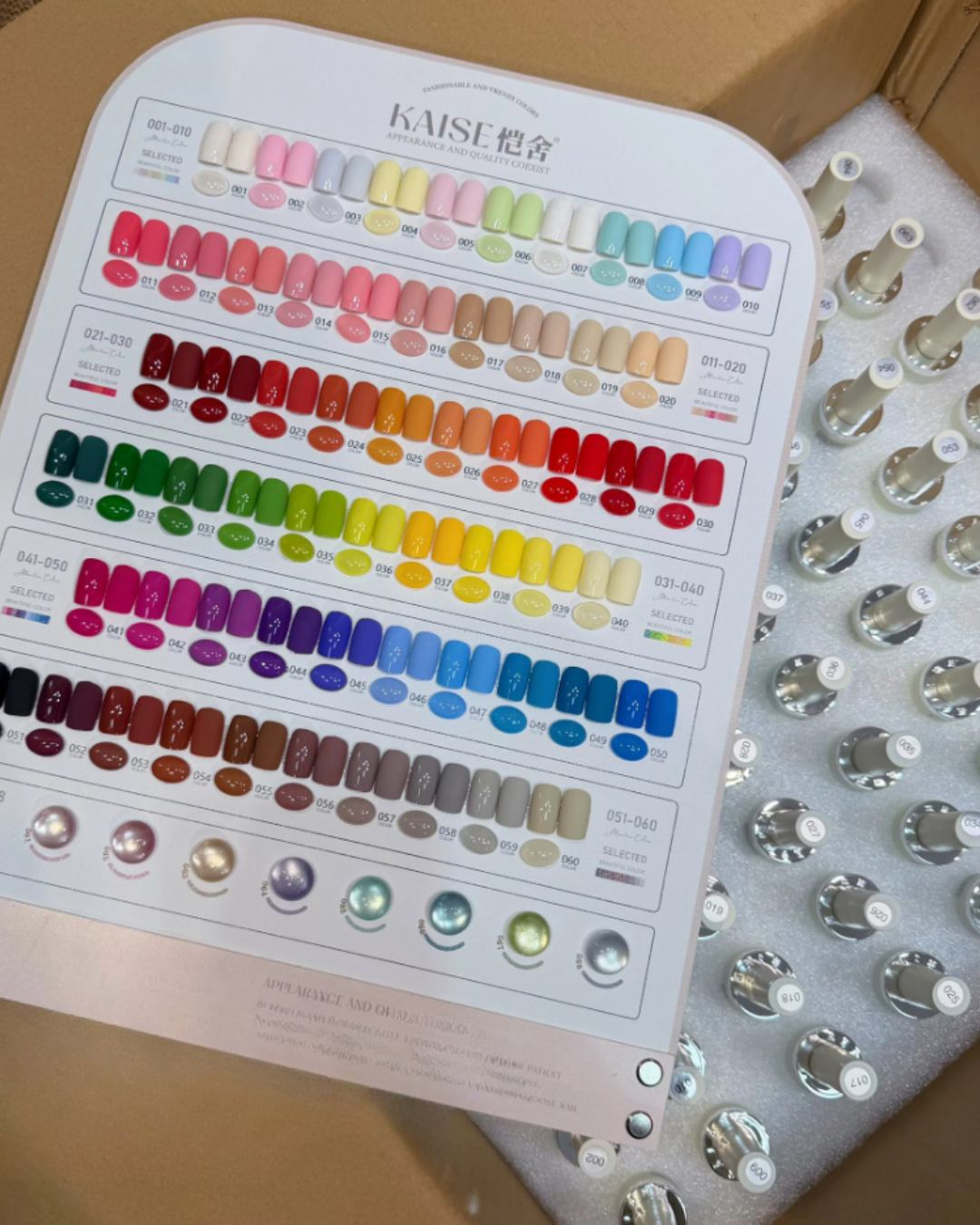 C. Sistema Profesional de Color KAISE – 68 Esmaltes con Carta Expositora de Lujo