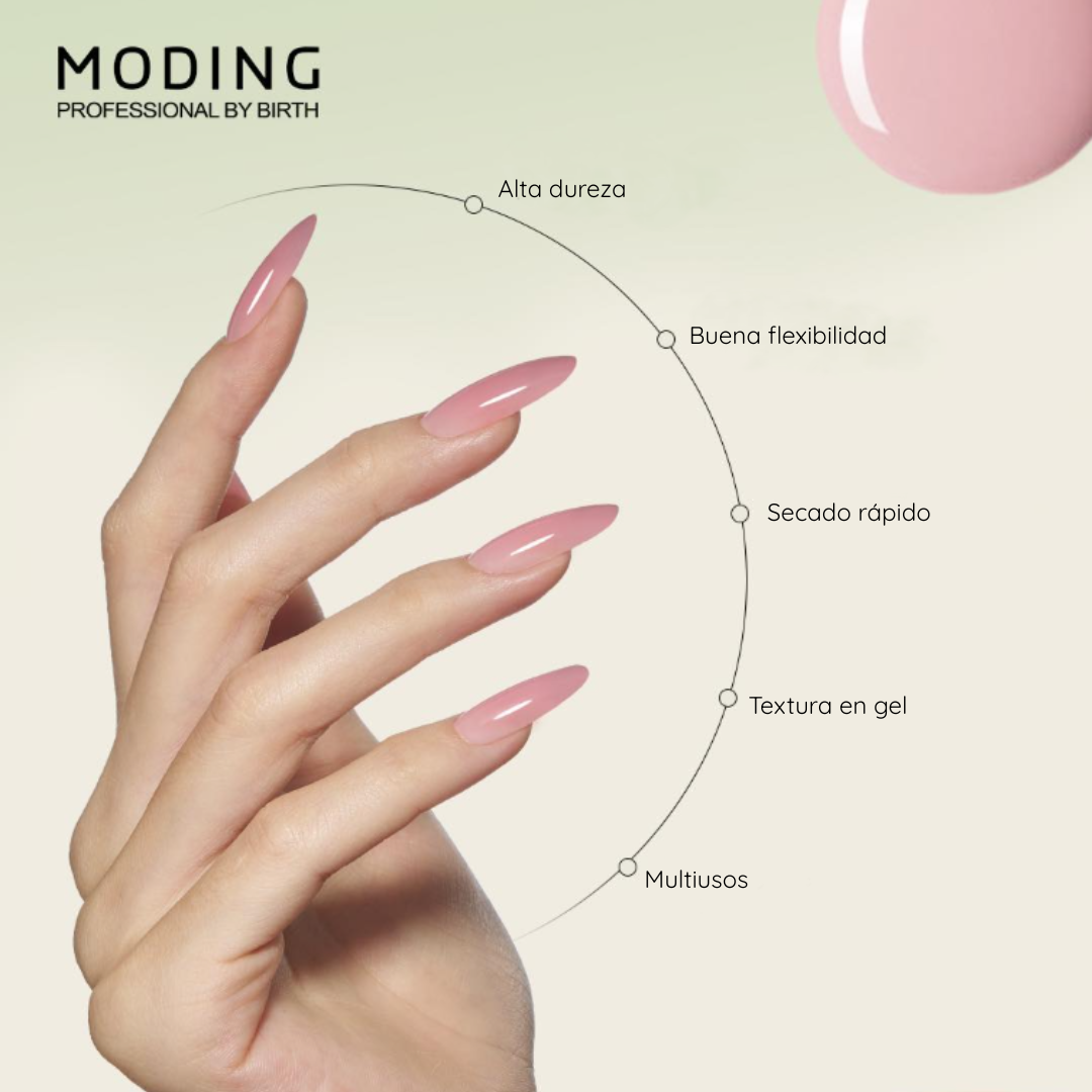 “Set Profesional MODING sin HEMA ni TPO – 12 Geles Constructores + Moldes + tablero de Muestras”