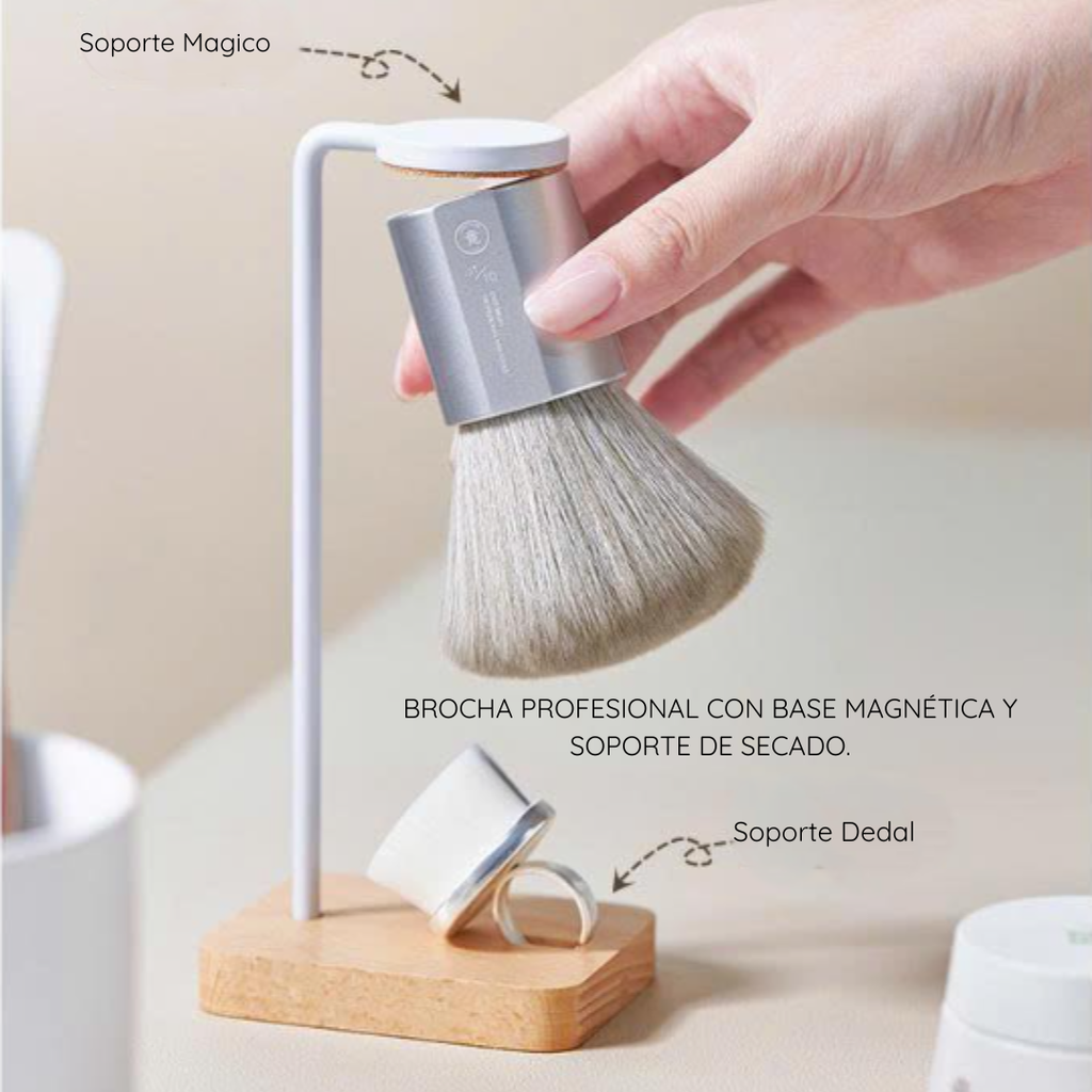 Brocha profesional con base magnética y soporte de secado