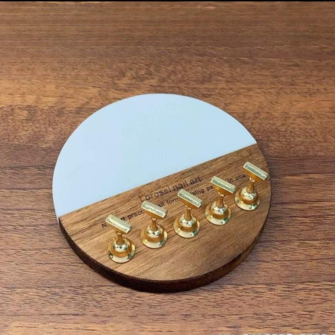 Paleta de Mezcla para Nail Art con Soportes Dorados