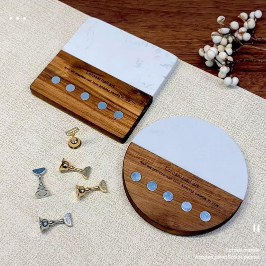 Paleta de Mezcla para Nail Art con Soportes Dorados