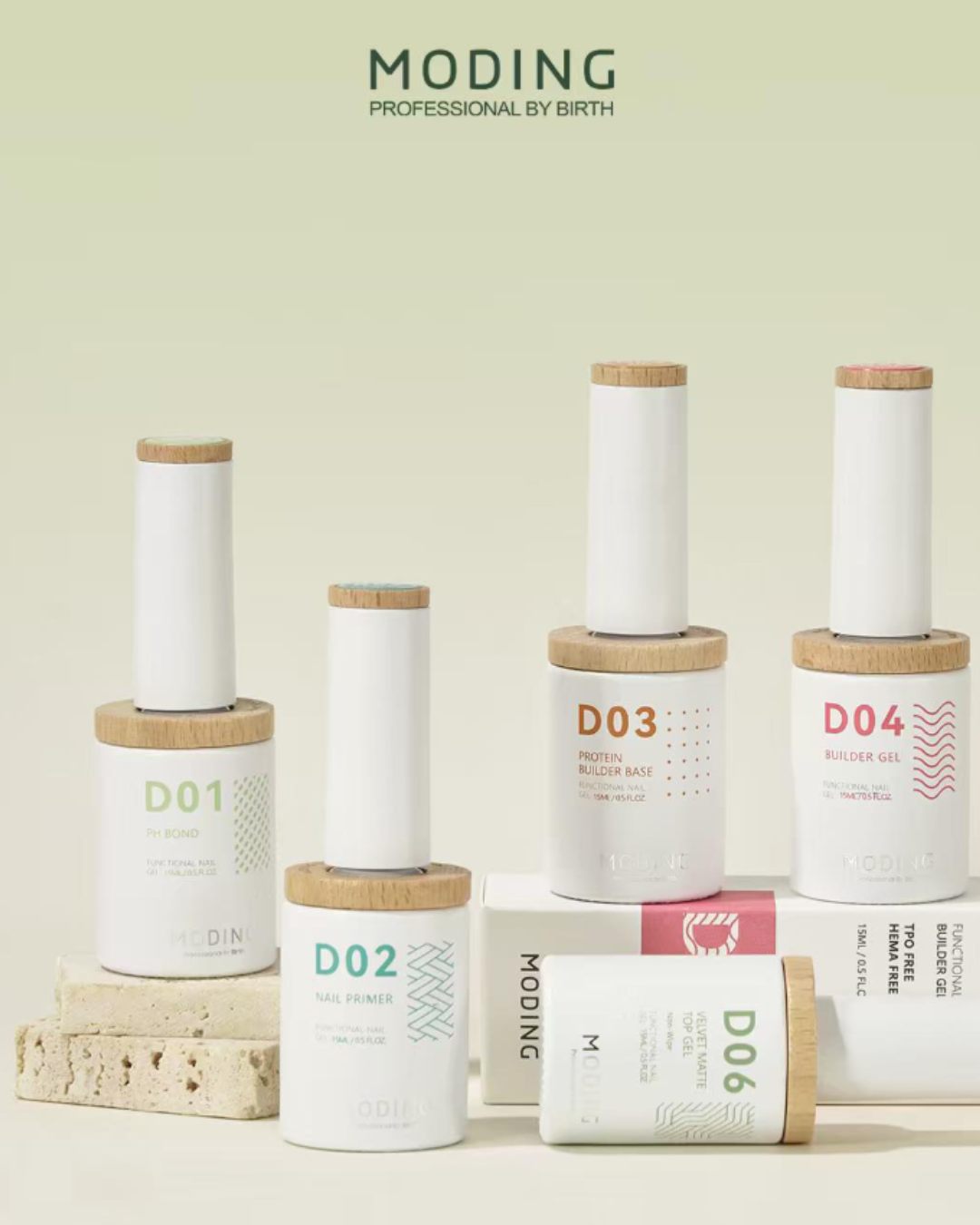 C. MODING – Functional Gel System (Serie D01–D07)